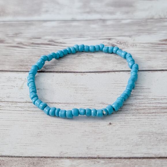 Vintage Stretch Bracelet - Thin - Turquoise Tone - Picture 6 of 7